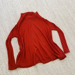 Free people ribbed cowl neck sweater small orange terracotta We the Free S